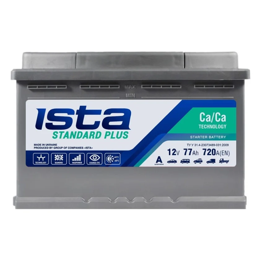 Акумулятор автомобільний ISTA Standard Plus 77 Аh 720А R+ (L3)