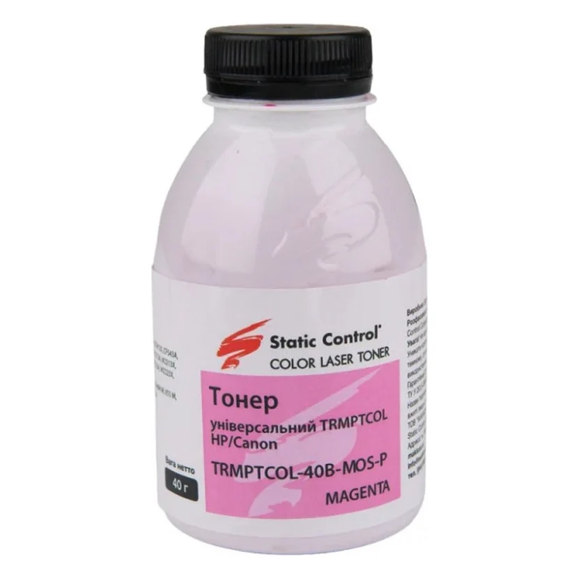 Тонер HP/Canon TRMPTCOL Universal 40г Magenta Static Control (TRMPTCOL-40B-MOS-P)