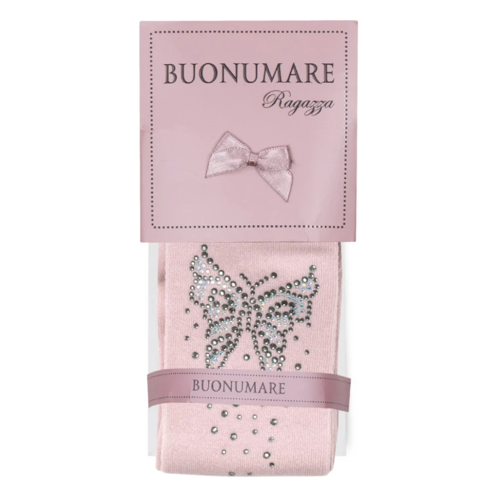 Колготки дитячі BNM з метеликами зі стразами (M0C0302-1172-5G-pink)