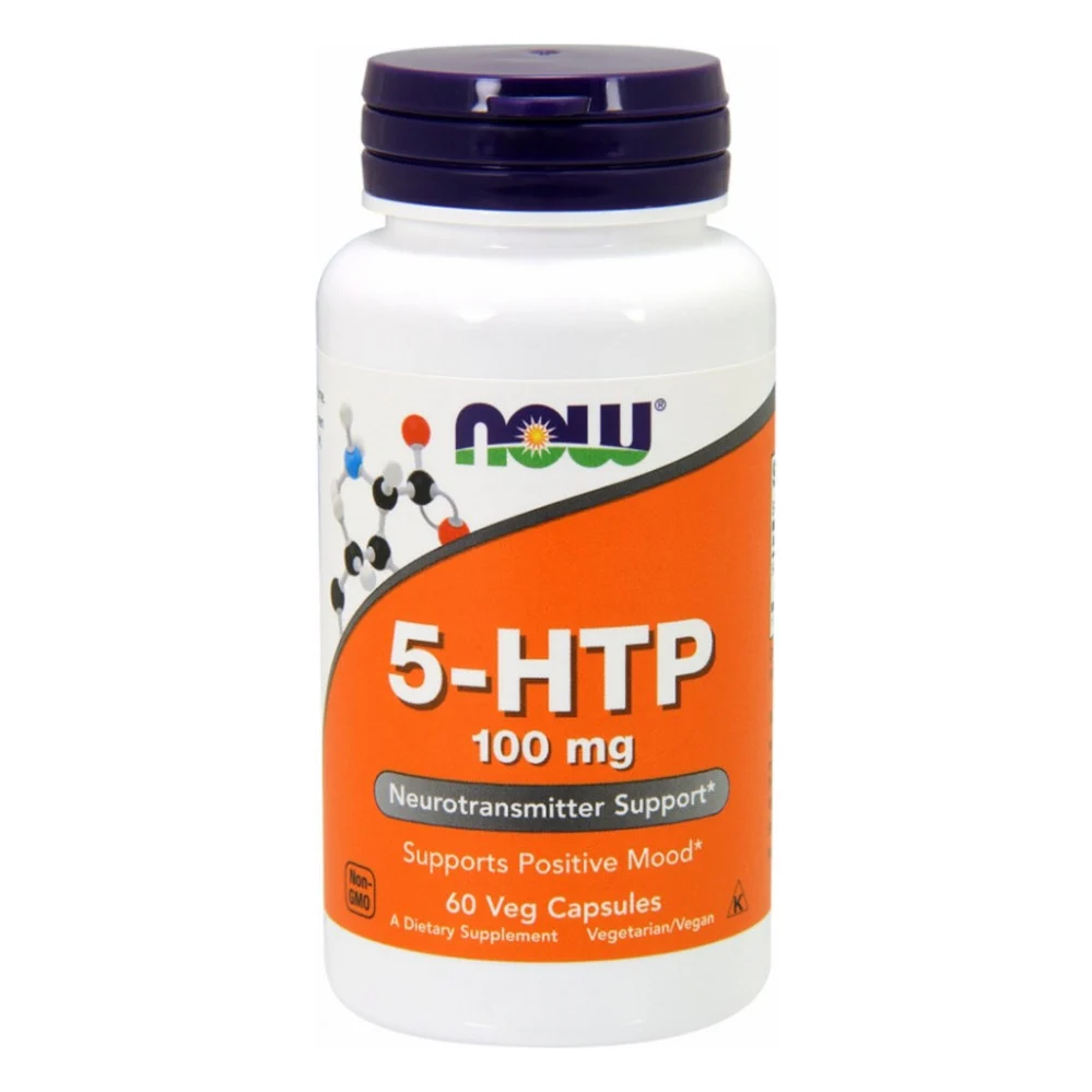 Амінокислота Now Foods 5-HTP (гідроксітріптофан), 100мг, 60 вегетаріанських капсул (NOW-00105)