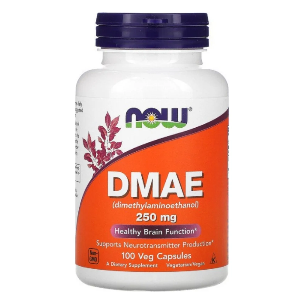 Амінокислота Now Foods DMAE (диметиламіноетанол) 250мг, 100 вегетаріанських капсул (NOW-03090)