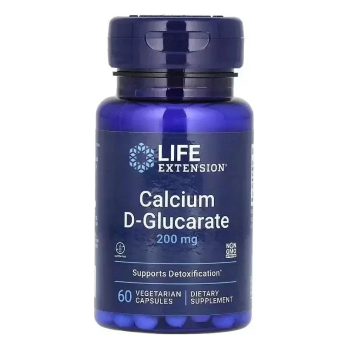 Вітамінно-мінеральний комплекс Life Extension D-глюкарат кальцію, 200 мг, Calcium D-Glucarate, 60 вегетаріанських (LEX-16516)