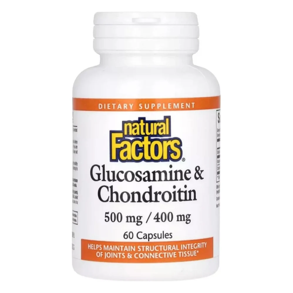 Вітамінно-мінеральний комплекс Natural Factors Глюкозамін та хондроїтин, Glucosamine & Chondroitin, 60 капсул (NFS-02686)