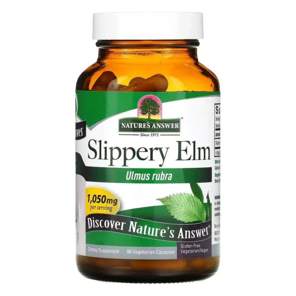 Вітамінно-мінеральний комплекс Nature's Answer Слизький в'яз, 1050 мг, Slippery Elm, 90 вегетаріанських капсул (NTA-16334)