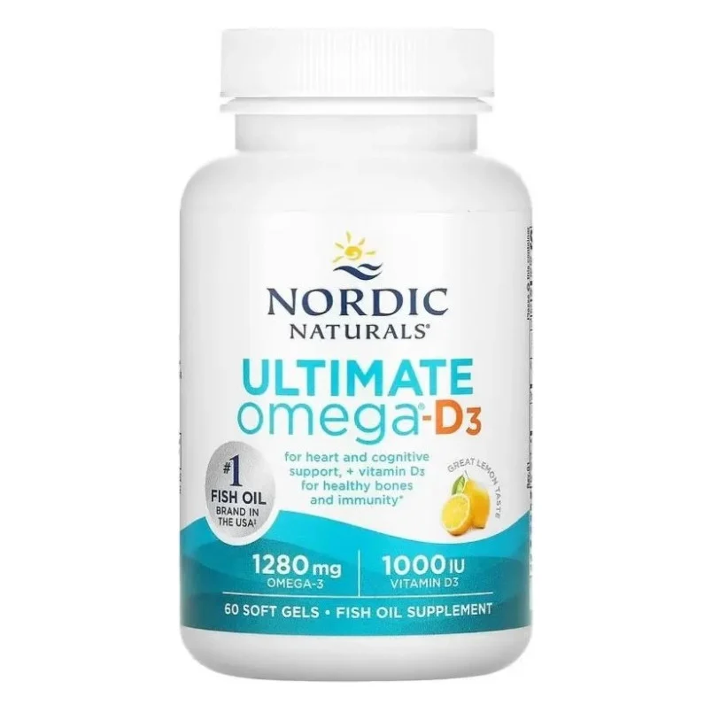 Вітамінно-мінеральний комплекс Nordic Naturals Омега-3 та вітамін D3, 1280 мг та 25 мкг (1000 МО), смак лимона, Ultima (NOR-01794) — фото 3