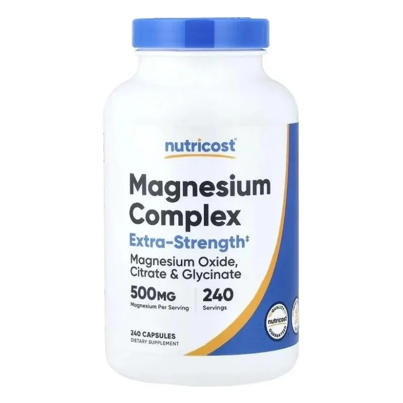 Вітамінно-мінеральний комплекс Nutricost Магнієвий комплекс, 500 мг, Magnesium Complex, 240 капсул (NCS67277)
