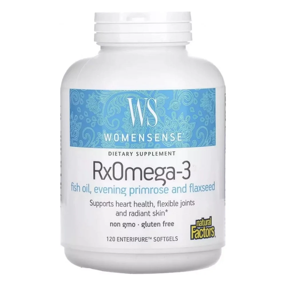 Жирні кислоти Natural Factors Омега-3 для жінок, WomenSense, RxOmega-3, 120 гелевих капсул (NFS-04913)