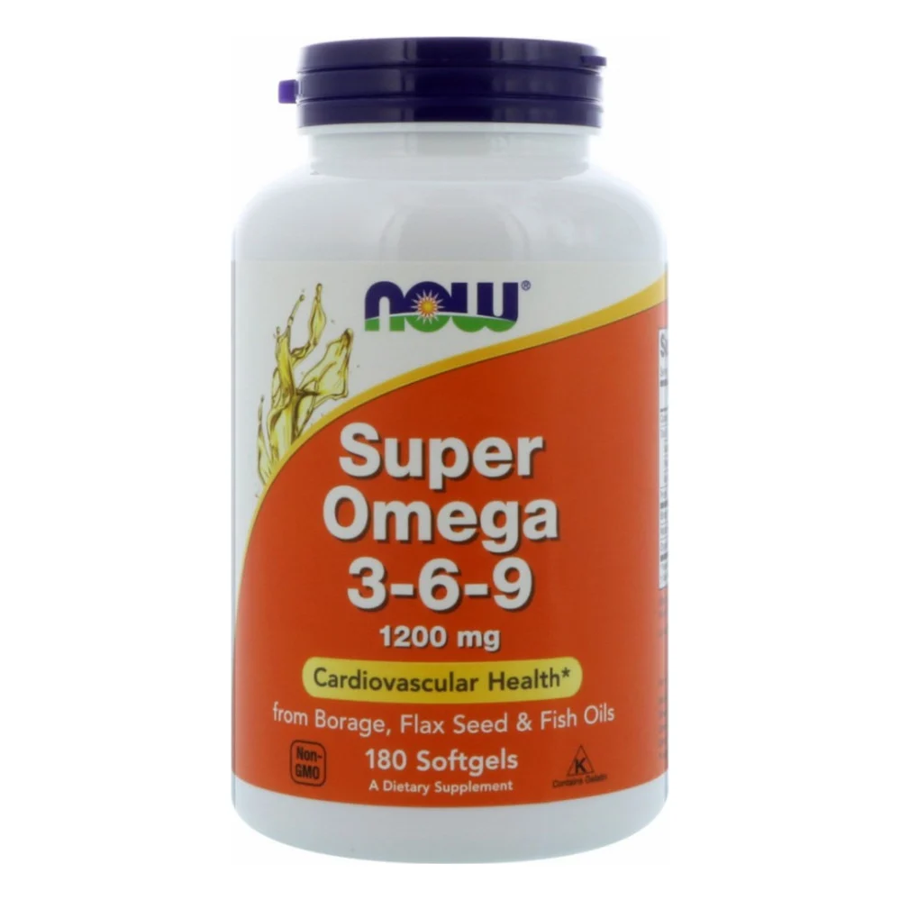 Жирні кислоти Now Foods Супер Омега 3-6-9 1200мг, 180 желатинових капсул (NOW-01841)