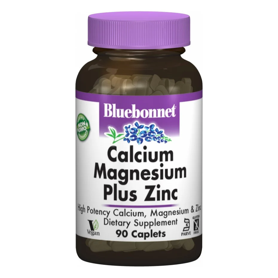 Мінерали Bluebonnet Nutrition Кальцій Магній + Цинк, 90 капсул (BLB0698)