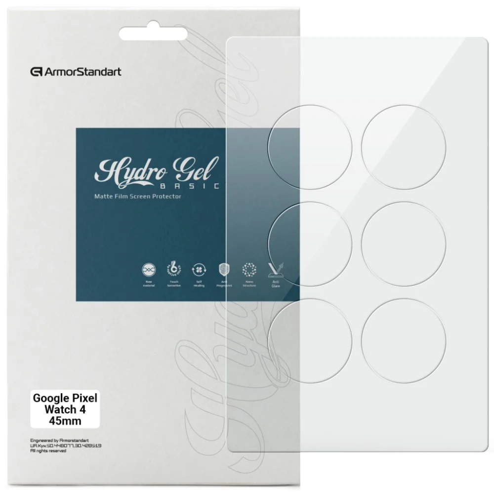Плівка захисна Armorstandart Matte hydrogel Google Pixel Watch 4 45mm 6 pcs (ARM94031)