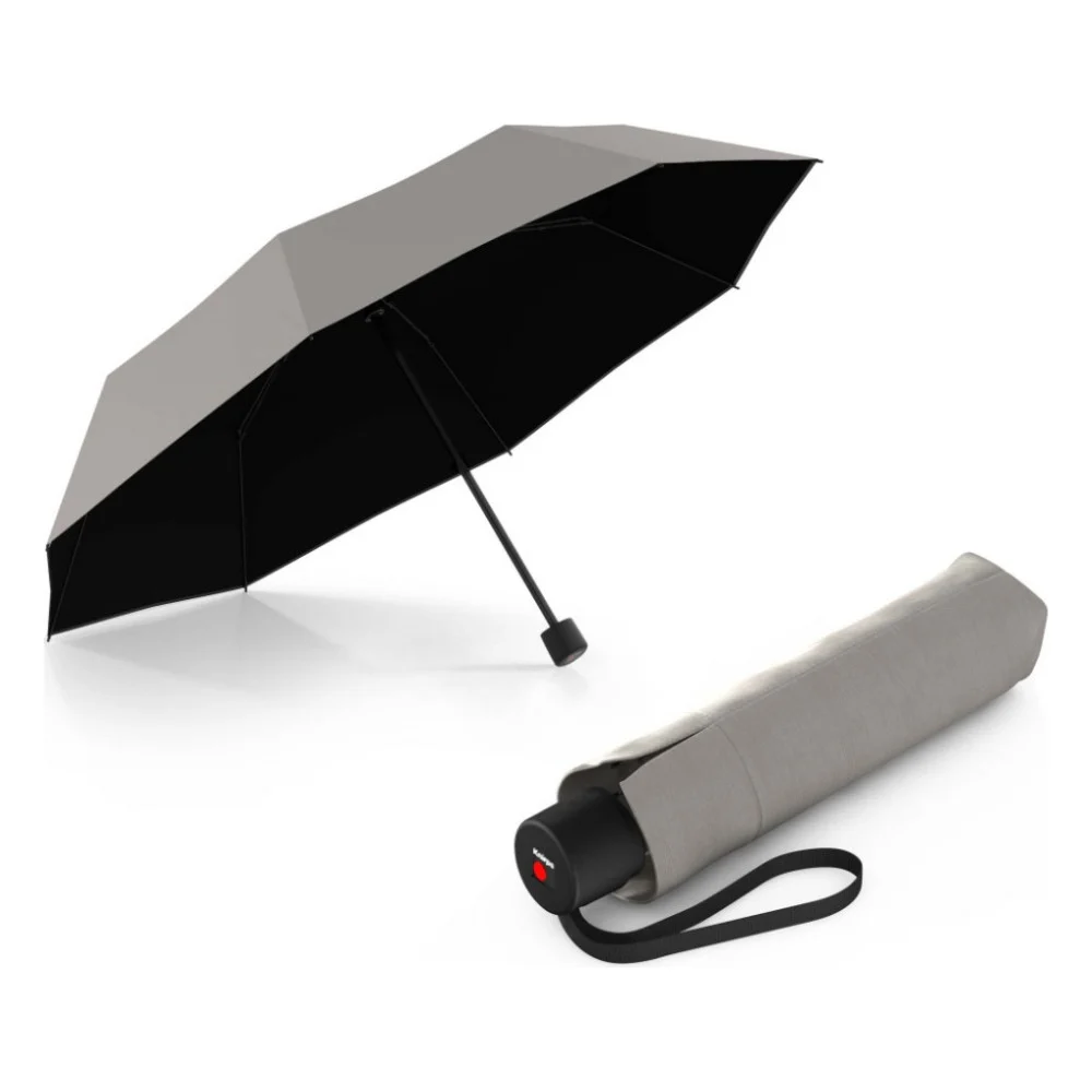 Парасоля Knirps A.050 Medium Manual Sandstone Black HeatShield механічна, складана (Kn95-7051-22502)