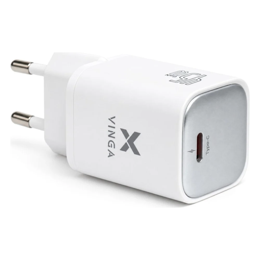 Зарядний пристрій Vinga USB-C PD PPS 45W (VCR45CB)