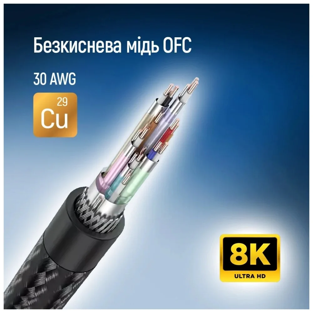 Кабель мультимедійний DisplayPort M to DisplayPort M 1.5m V1.4 8K black ColorWay (CW-CBDP093-BK) — фото 12