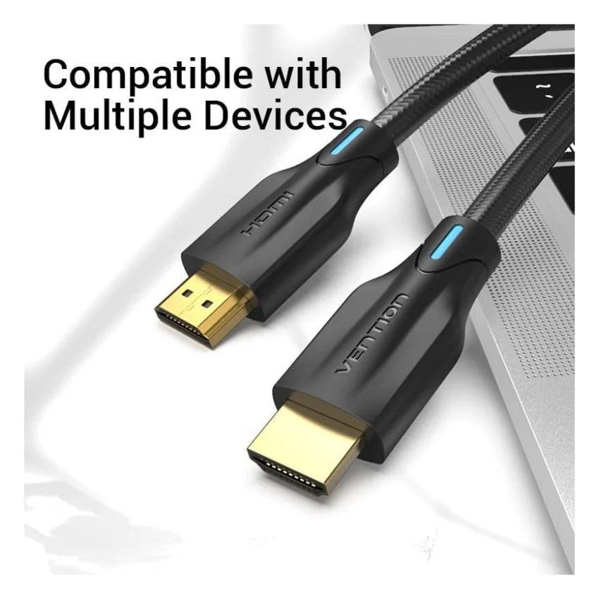 Кабель мультимедійний HDMI M to HDMI M 5.0m 8K60Hz cotton braided black Vention (AAUBJ) — фото 5