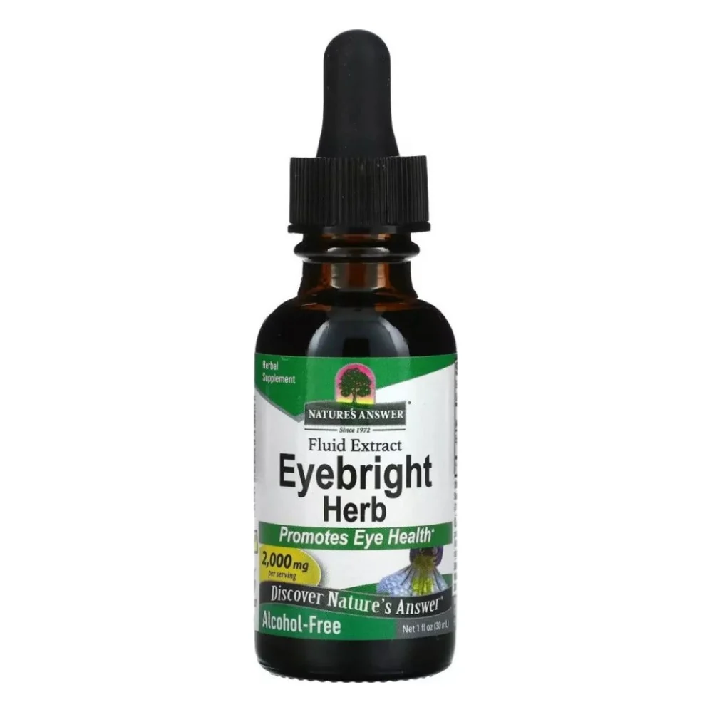 Трави Nature's Answer Очанка для очей, екстракт без спирту, 2000 мг, Eyebright Herb, Fluid (NTA-00614)
