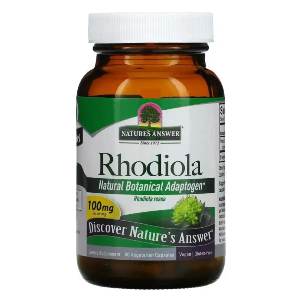 Трави Nature's Answer Родіола, 100 мг, Rhodiola, 60 вегетаріанських капсул (NTA-16426)