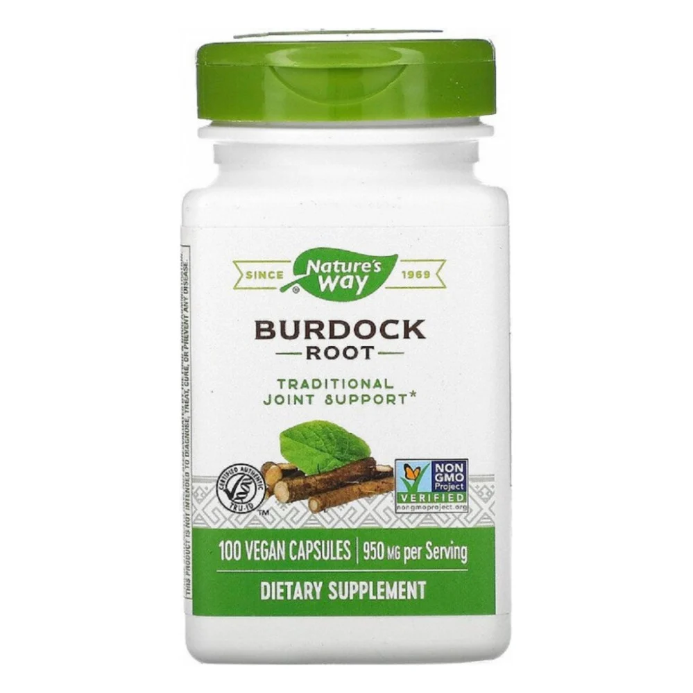 Трави Nature's Way Корінь Лопуха, Burdock Root, 475, 100 капсул (NWY11200)