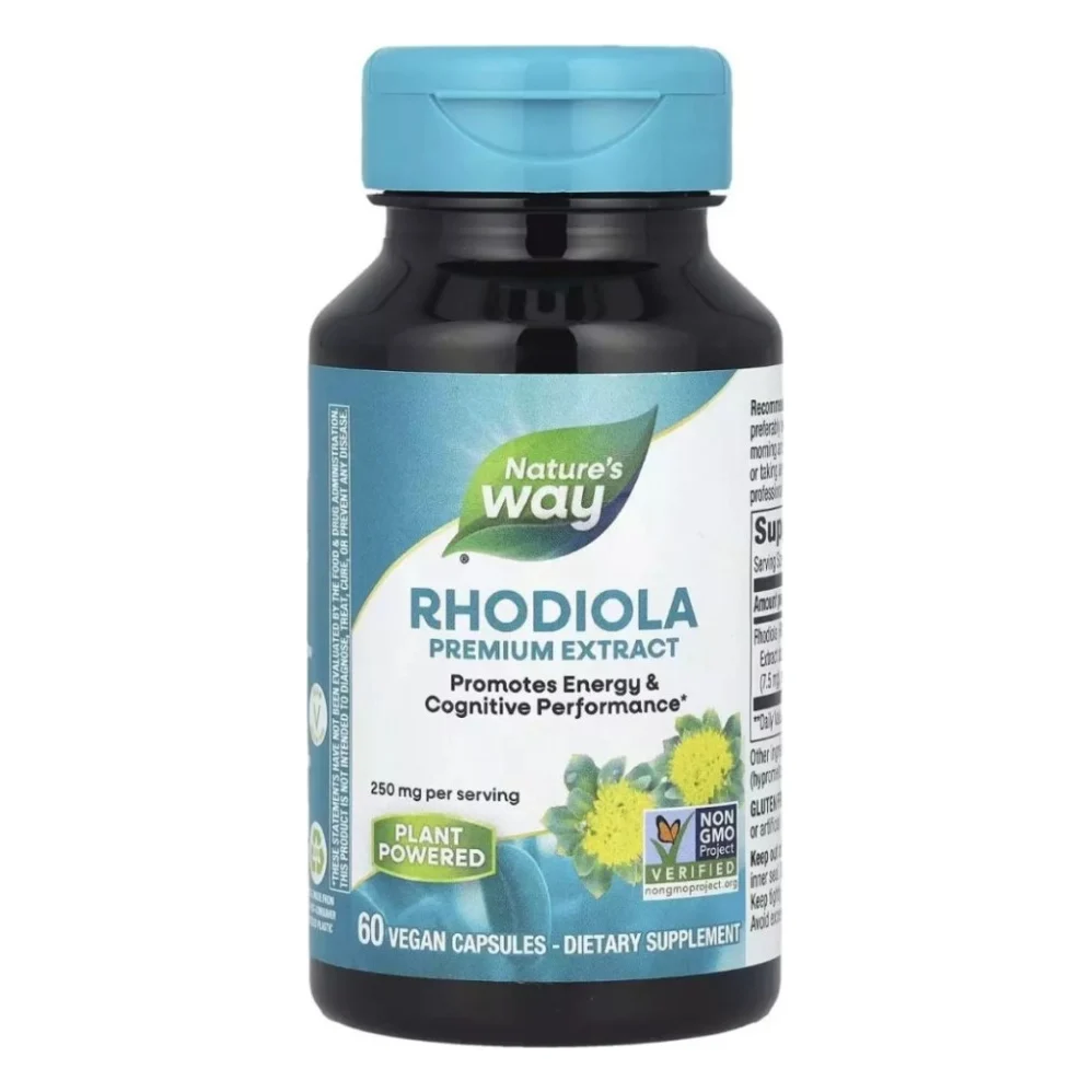 Трави Nature's Way Родіола, 250 мг, Rhodiola, Premium Extract, 60 вегетаріанських капсул (NWY-15321)