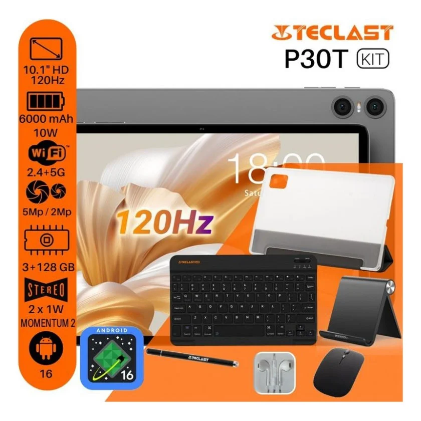Планшет Teclast P30T KIT 10,1" 3/128GB Wi-Fi Grey Клавіатура/Миша/Навушники/ (6940709680254)