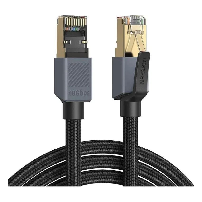 Патч-корд 1m F/FTP cat 8 RJ-45 black 40Gbps 2000MHz Ugreen (95932)