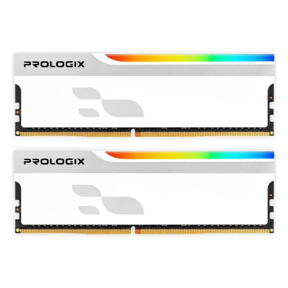 Модуль пам'яті для комп'ютера DDR5 32GB (2x16GB) 6000 MHz Onyx White RGB Prologix (PRO32GB6000YWR5K)