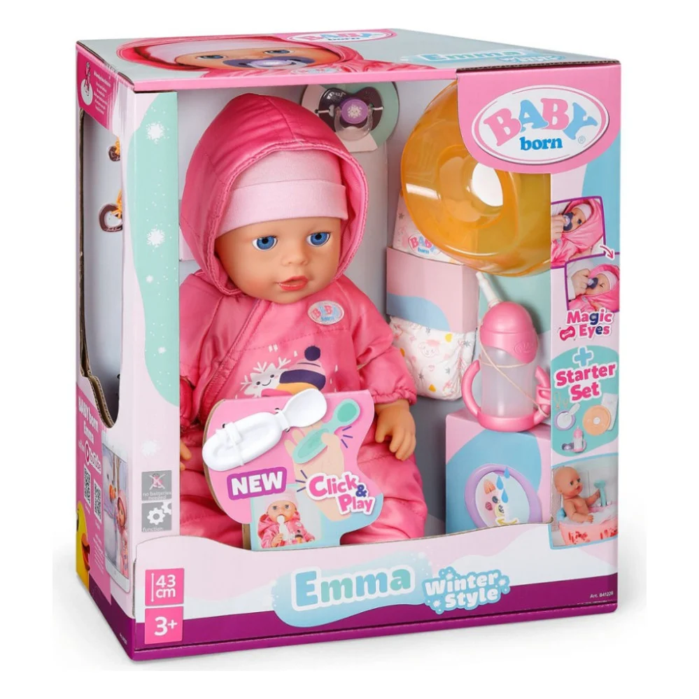 Лялька Baby Born серії Click & Play – Зимовий стиль Емми (43 см) (841228)