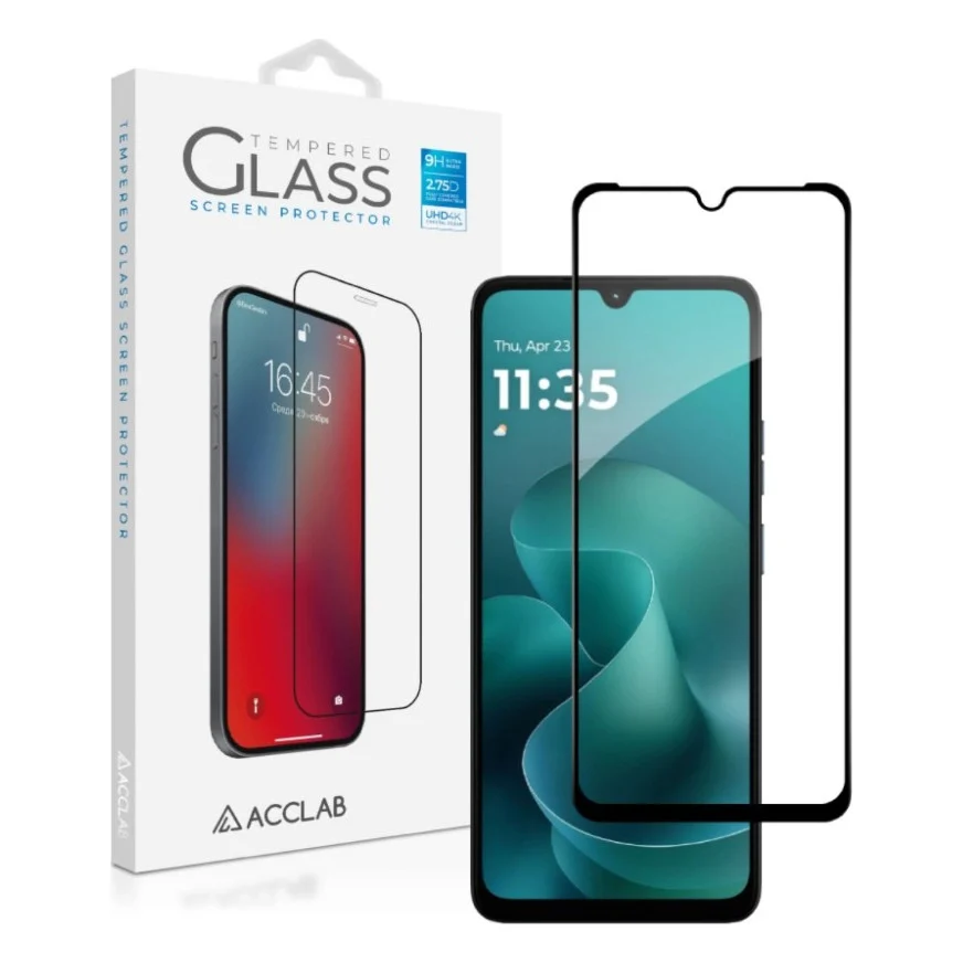 Скло захисне ACCLAB Full Glue ESD Moto G06 Black (1283126630965)