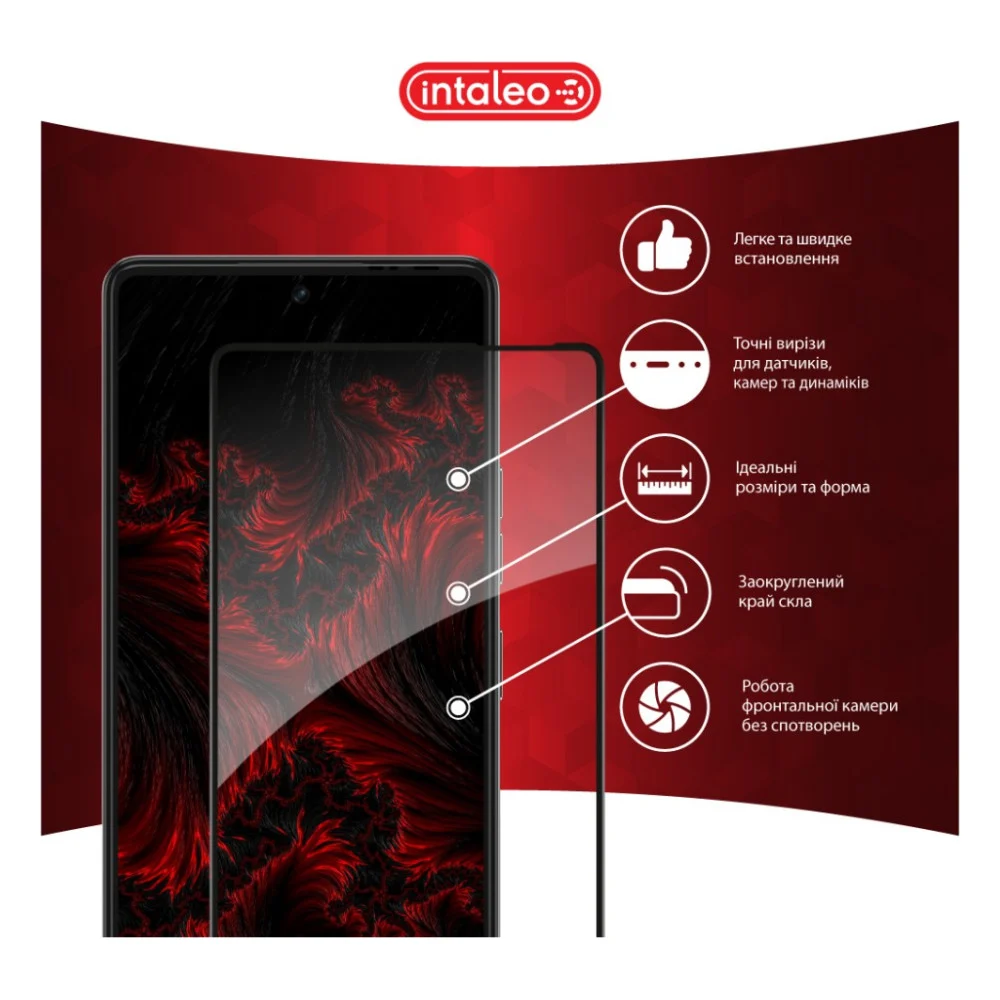 Скло захисне Intaleo Full Glue Tecno Pova 6 Pro Black (1283126593765) — фото 3