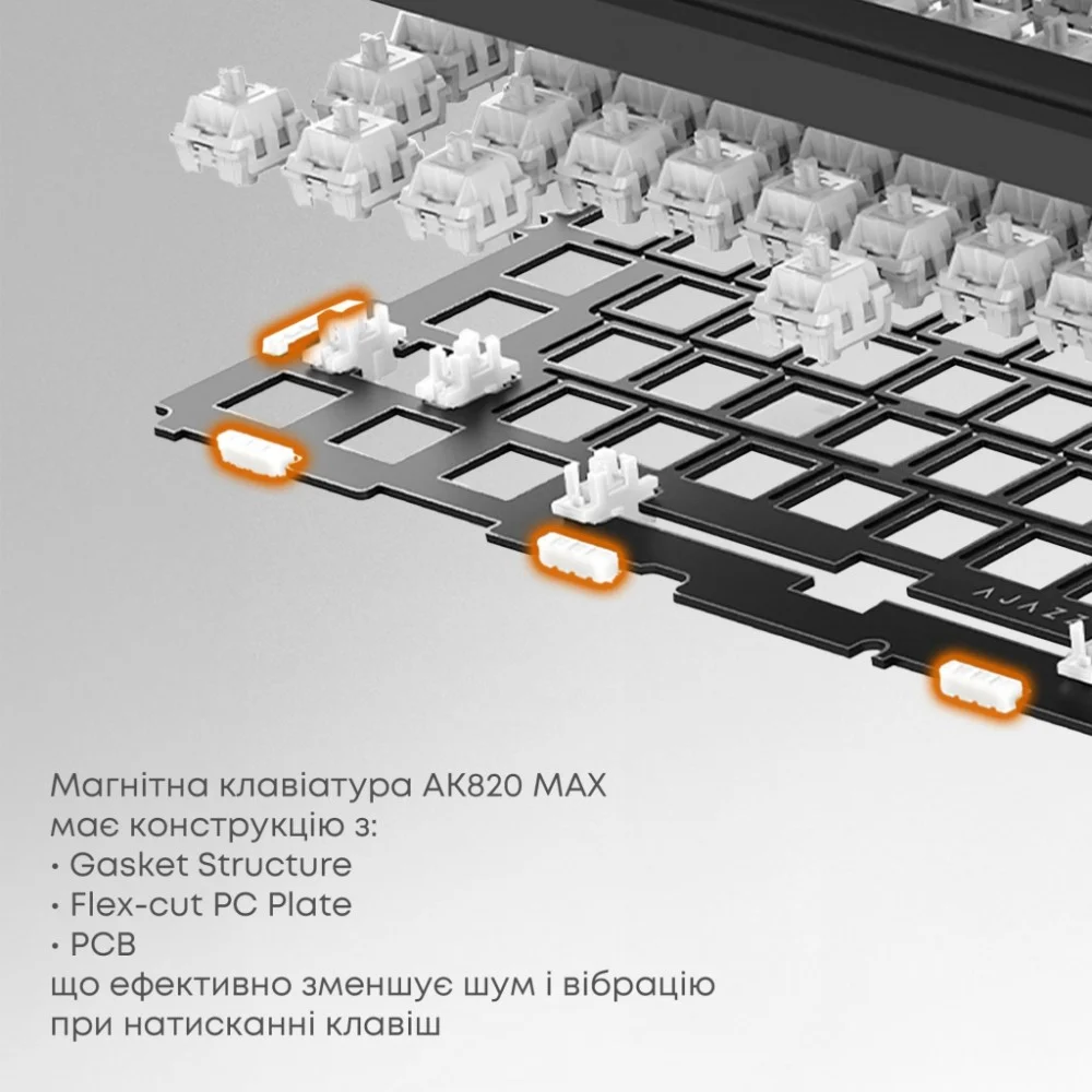 Клавіатура Ajazz AK820 Max Magnetic Switch RGB USB UA Gradient Black (AK820MAX-M-S-GG) — фото 7