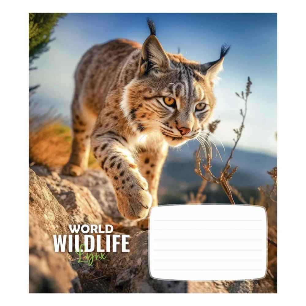 Зошит Школярик Wildlife 12 аркушів клітинка (012-3679K)