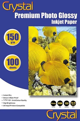 Фотопапір Crystal, глянсовий, A6 (10x15), 150 г/м2, 100 арк (GL-R6-150-100)