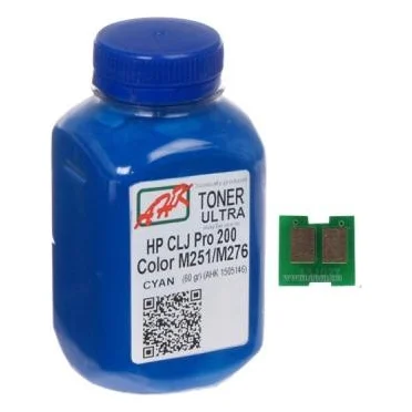 Тонер HP CLJ Pro 200/M251/M276n (131A) Cyan+chip AHK (1505158)