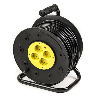 Мережевий подовжувач PowerPlant на катушке 50 м, 4 розетки (JY-2002/50) (PPRA10M500S4)