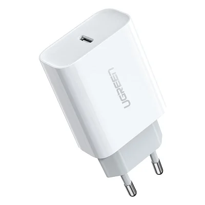 Зарядний пристрій Ugreen CD137 Type-C PD 20W Charger (White) (60450)