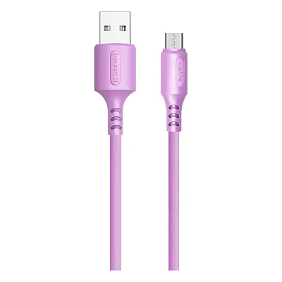 Кабель USB 2.0 AM to Micro 5P 1.0m soft silicone violet ColorWay (CW-CBUM044-PU)