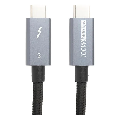 Дата кабель USB-C to USB-C 2.0m Thunderbolt 3 40Gbps, 100W, 20V/ 5A, 4K/ PowerPlant (CA913343)