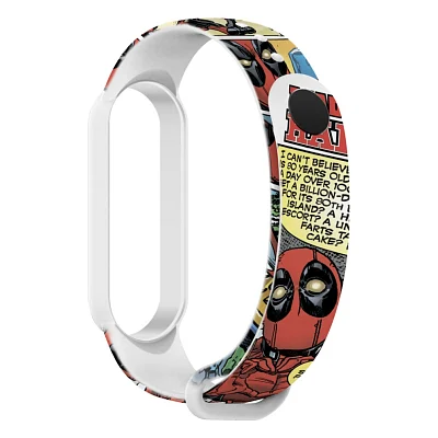 Ремінець до фітнес браслета Armorstandart Superhero для Xiaomi Mi Band 7/6/5 DP Comix White (ARM59252)
