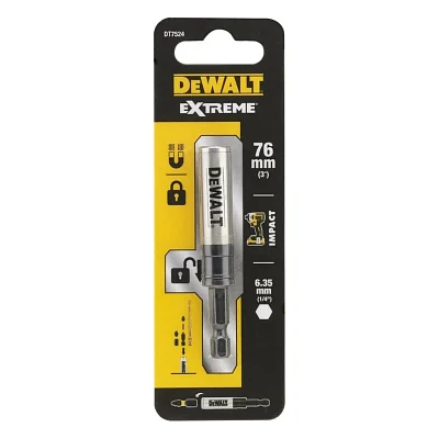 Тримач для біт DeWALT магнітний EXTREME Flextorq IMPACT, L=76 мм, хвостовик 1/4, 6.35 мм (DT7524)