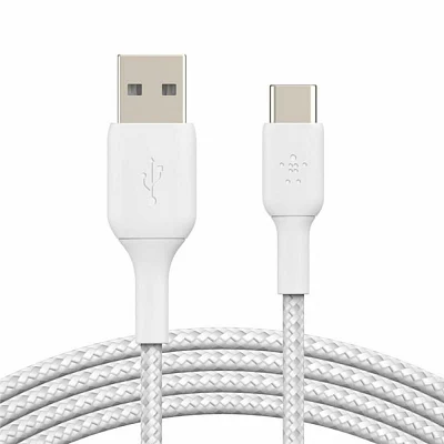 Кабель Belkin USB 2.0 AM to Type-C 2.0m BRAIDED white (CAB002BT2MWH)