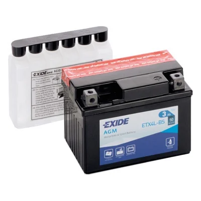 Акумулятор автомобільний EXIDE AGM 3Ah Ев (-/+) (50EN) (ETX4L-BS)