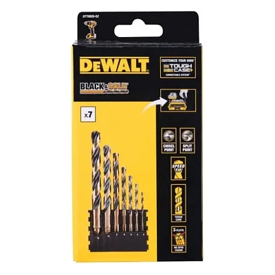 Набір свердл DeWALT у касеті для Tough Case, по металу Black&Gold, 8 шт (DT70829)