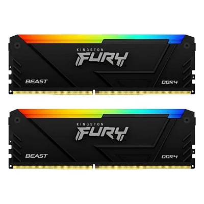 Модуль пам'яті для комп'ютера DDR4 16GB (2x8GB) 3200 MHz Fury Beast RGB Kingston Fury (ex.HyperX) (KF432C16BB2AK2/16)