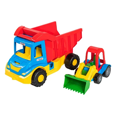 Спецтехніка Tigres "Multi truck" вантажівка з трактором жовтий (39219)