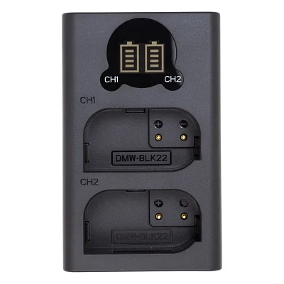 Зарядний пристрій для фото PowerPlant Panasonic DL-BLK22 для двох акумуляторів (CH980376)