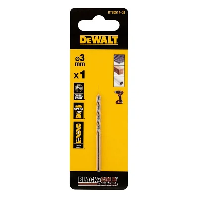 Свердло DeWALT по металу Black & Gold, HSS-G, 3 х 61 х 33 мм (DT20514)