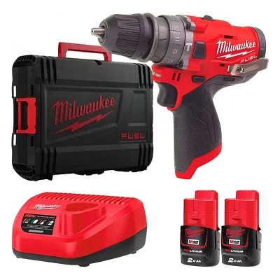Шуруповерт Milwaukee M12 FPDX-202X, 37Нм, 2x2Аг, 2 насадки, кейс (4933464136)