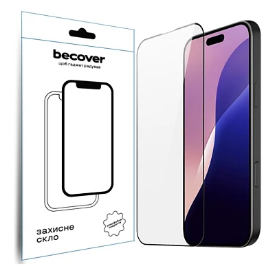 Скло захисне BeCover Apple iPhone 16 Pro Max Black (712125)