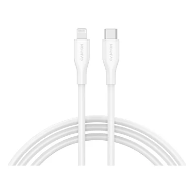 Дата кабель USB-C to Lightning 1.0m CLNM60 C-L 60W MFI Silicon White Canyon (CNS-CLNM60SC10W)