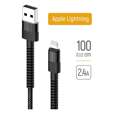 Дата кабель USB-C to Lightning 1.0m 2.4А black ColorWay (CW-CBUL063-BK)