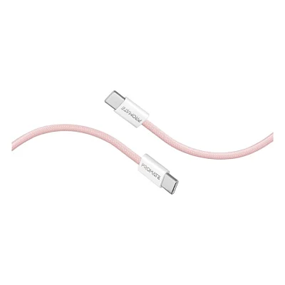 Дата кабель USB-C to USB-C ecoline-cc120.pink Promate (ecoline-cc120.pink)
